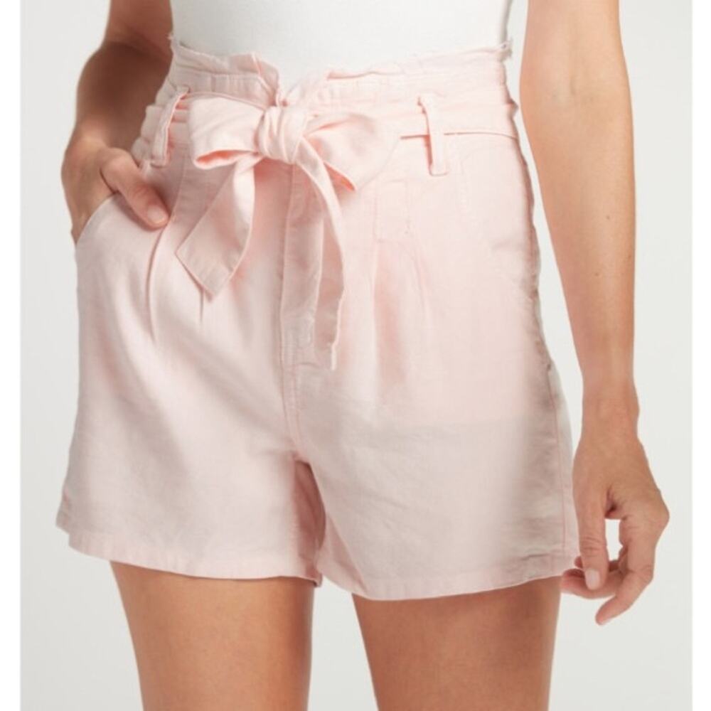NEW Hudson Shorts Linen Pink Belted High Rise Stretch Lightweight 31/ 12 $145